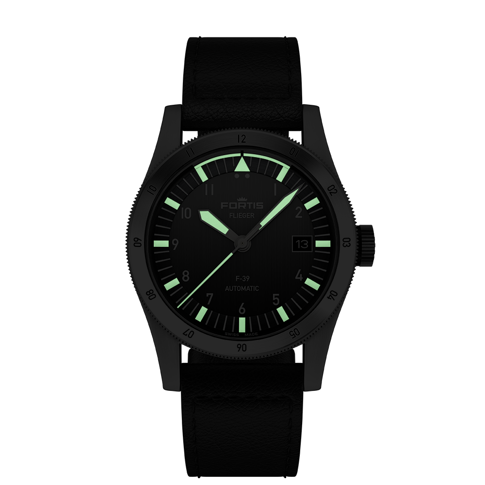Fortis Flieger DZE F-39 Automatic Black Leather – C.W. Watch Shop Fortis Flieger DZE F-39 Automatic Black Leather – C.W. Watch Shop