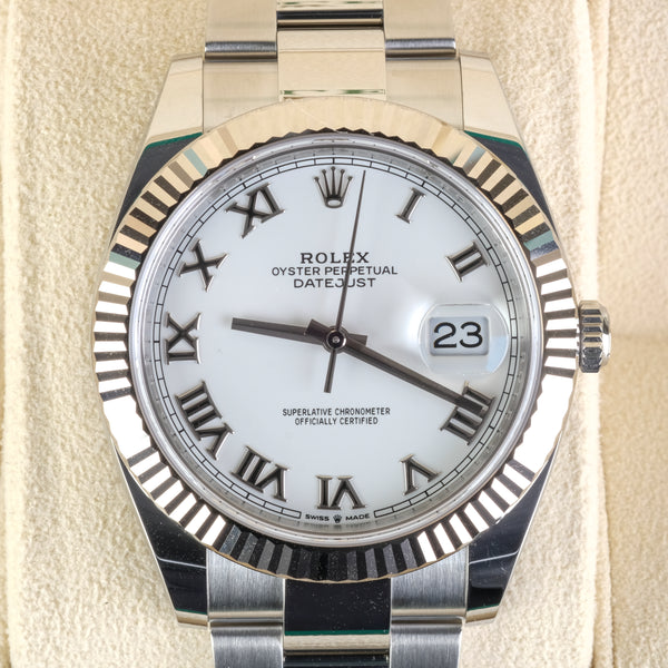 Rolex Datejust Roman Numeral White Dial N.I.B. & Un-sized 41mm Ref 126334