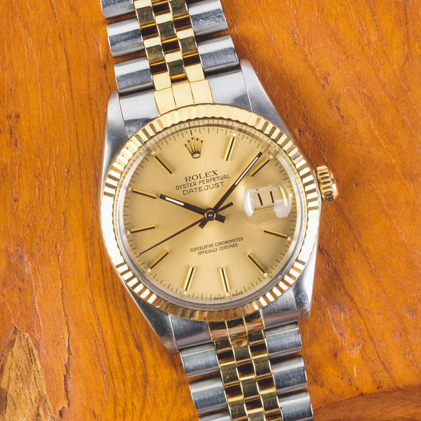 Rolex Datejust Two-Tone 18K and Stainless Steel Ref 16013, Boxed