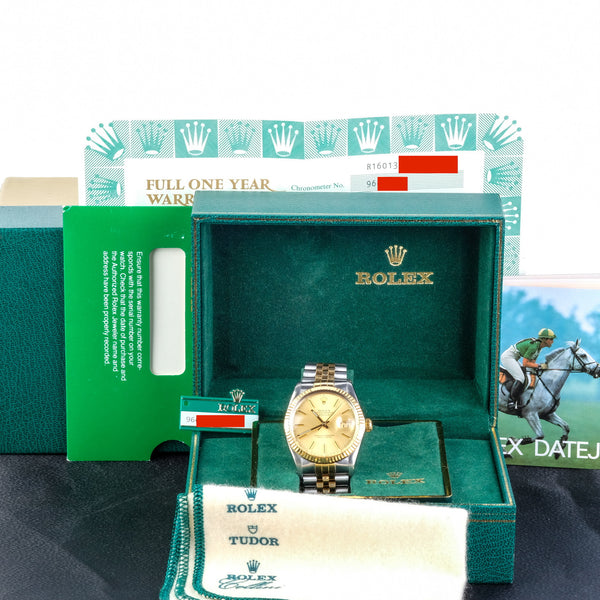 Rolex Datejust Two-Tone 18K and Stainless Steel Ref 16013, Boxed