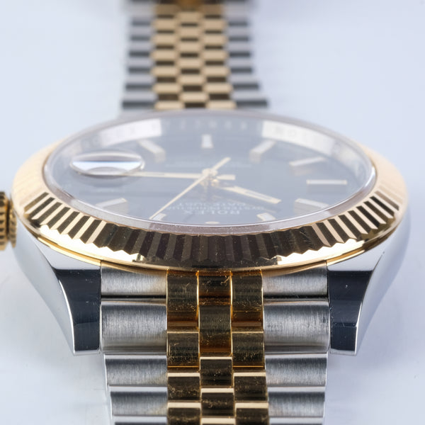 Rolex Datejust Steel and Gold Black Stick Dial Ref 126333