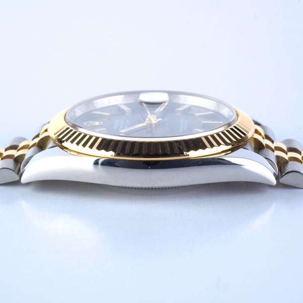 Rolex Datejust Steel and Gold Black Stick Dial Ref 126333