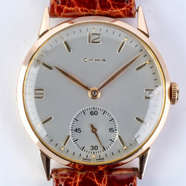 Vintage CYMA 1940s/1950s 18K Rose Gold Manual Wind