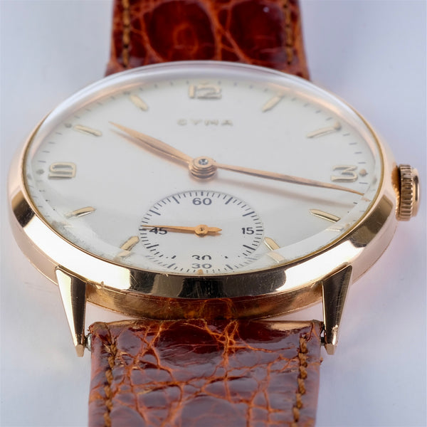 Vintage CYMA 1940s/1950s 18K Rose Gold Manual Wind