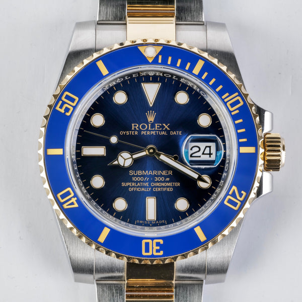 Rolex Two-Tone 18K/Stainless Steel Submariner "Bluesy" Ref 116613, Boxed