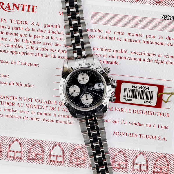 Tudor Prince Date Reverse Panda Dial Chronograph  Ref 79280P